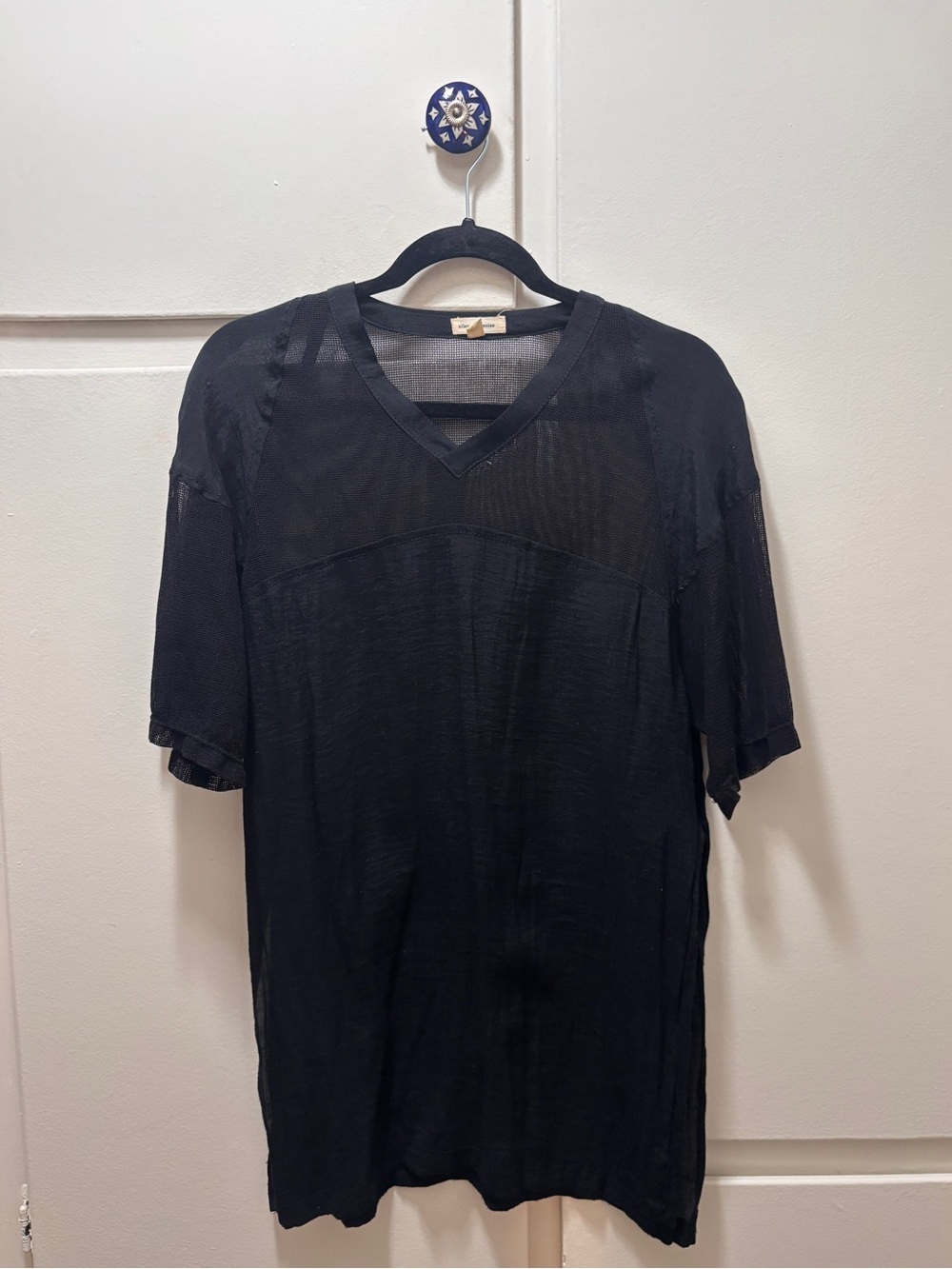 silence + noise Black Sheer Top